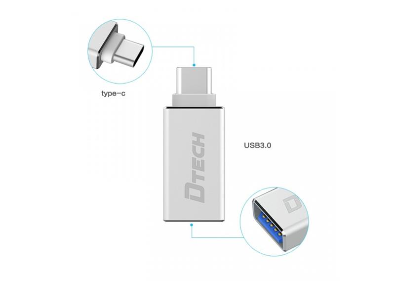 ĐẦU ĐỔI TYPE-C -&gt; USB 3.0 DTECH (T - 0001) 318HP