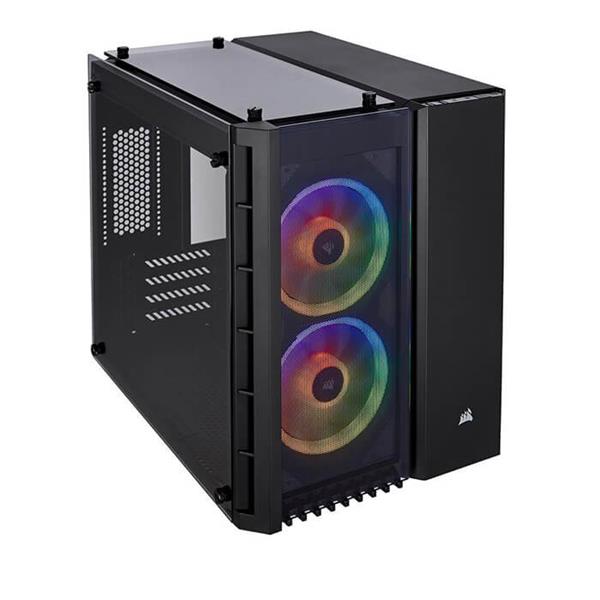 Case Corsair Crystal Series 280X RGB Tempered Glass Micro ATX  — Black (CC-9011135-WW) _919KT