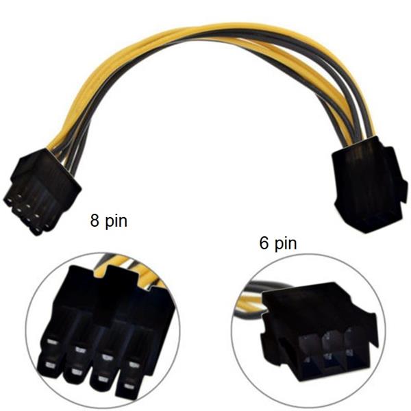 C&#225;p nguồn card đồ họa 6 pin sang 8 pin d&#224;i 18cm HK