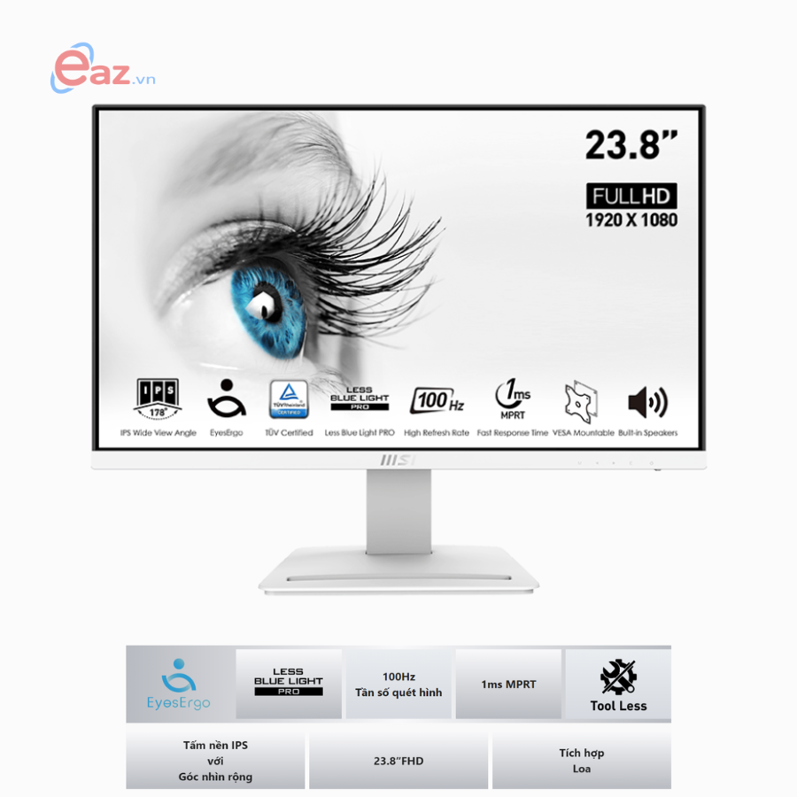 M&#224;n h&#236;nh LCD MSI Pro MP243XW | 24 Inch  IPS  100% sRGB | Speaker | DP | HDMI | 1123