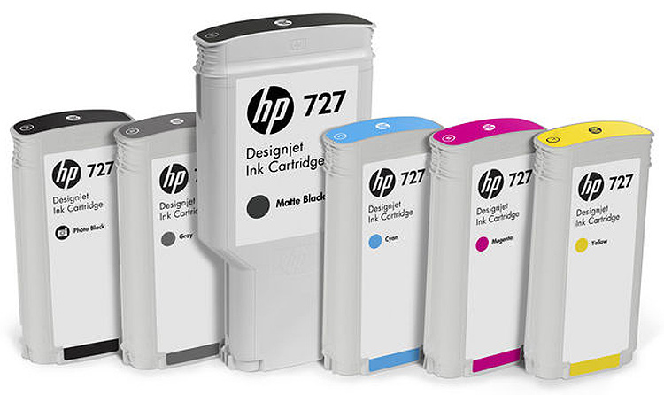 Mực In Phun  HP 727 300-ml Cyan/Magenta/Yellow/Photo Blk/Grey Ink Cartridge F9J76A-&gt;F9J80A 618EL