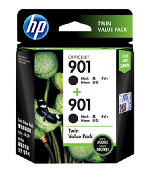 HP 901 Black Ink Cartridge, TWIN PACK E5Y52AA 618EL