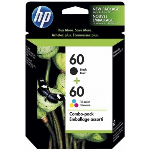 HP 60 Black / Tri-color Ink Cartridge, COMBO PACKN CN067AA 618EL