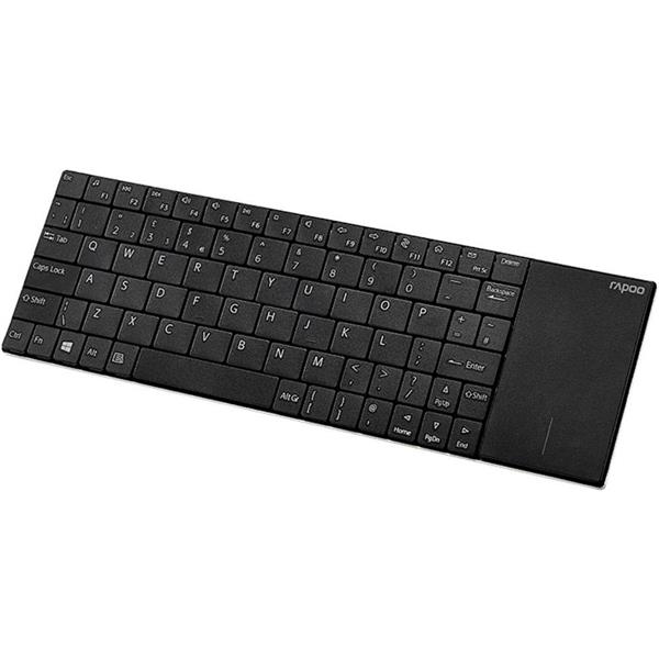 KEYBOARD RAPOO E2710 WIRELESS _MEDIA _TOUCHPAD (BLACK) (15971)