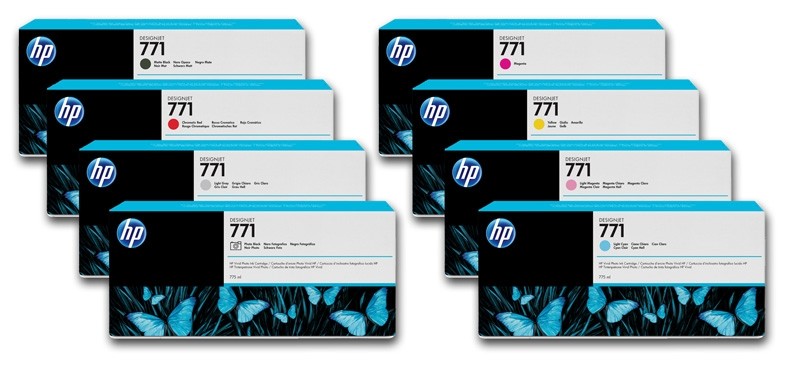 Mực In Phun HP 771B  Ink Cartridge 3-Pack 8 Color B6Y23A-&gt;B6Y30A 618EL