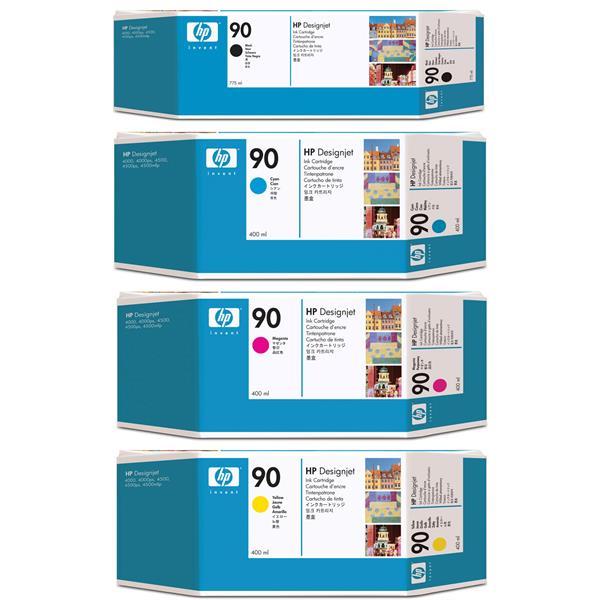 Mực In Phun HP 90 Cyan/Yellow/Magenta 400 ml Ink Cartridge C5061A/C5063A/C5065A 618EL