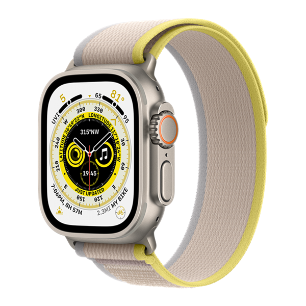 Apple Watch Ultra 4G Yelllow (LTE) 49mm Viền Titanium - Trail Loop size S/M Ch&#237;nh H&#227;ng (MNHK3)