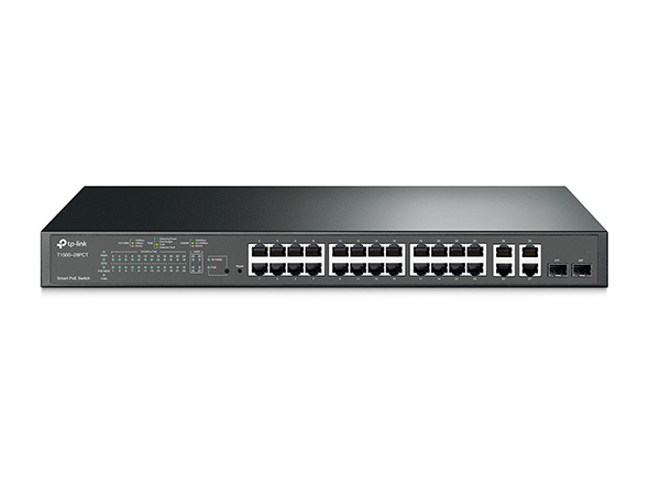 TP-Link T1500-28PCT(TL-SL2428P)|24-Port 10/100Mbps + 4-Port Gigabit Smart PoE+ Switch 718F