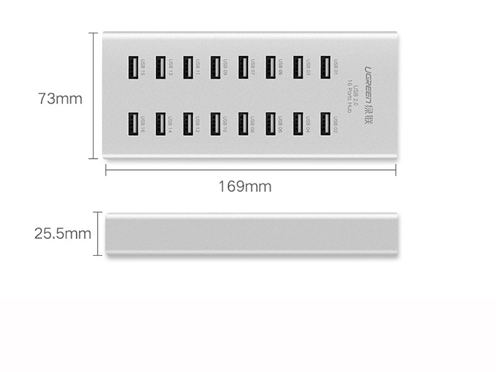 Bộ chia USB 2.0 16 cổng ugreen 20298 HK