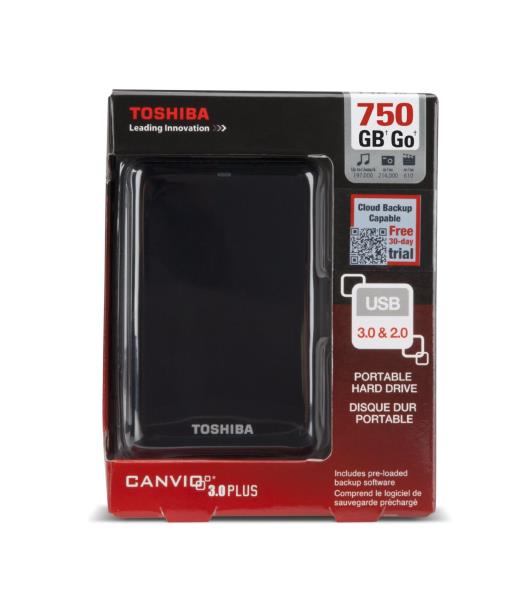 Toshiba Canvio 750 GB USB 3.0 Portable Hard Drive - HDTC607XK3A1 (Black)