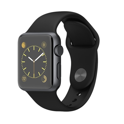 Apple Watch Sport 38mm Space Gray Aluminum Case with Black Sport Band